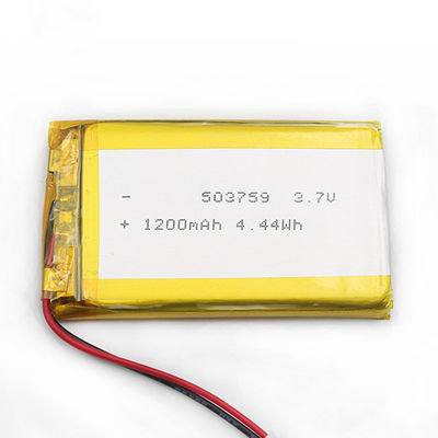 5.0*37*61mm πολυμερής μπαταρία ISO9001 503759 1200mah Lipo
